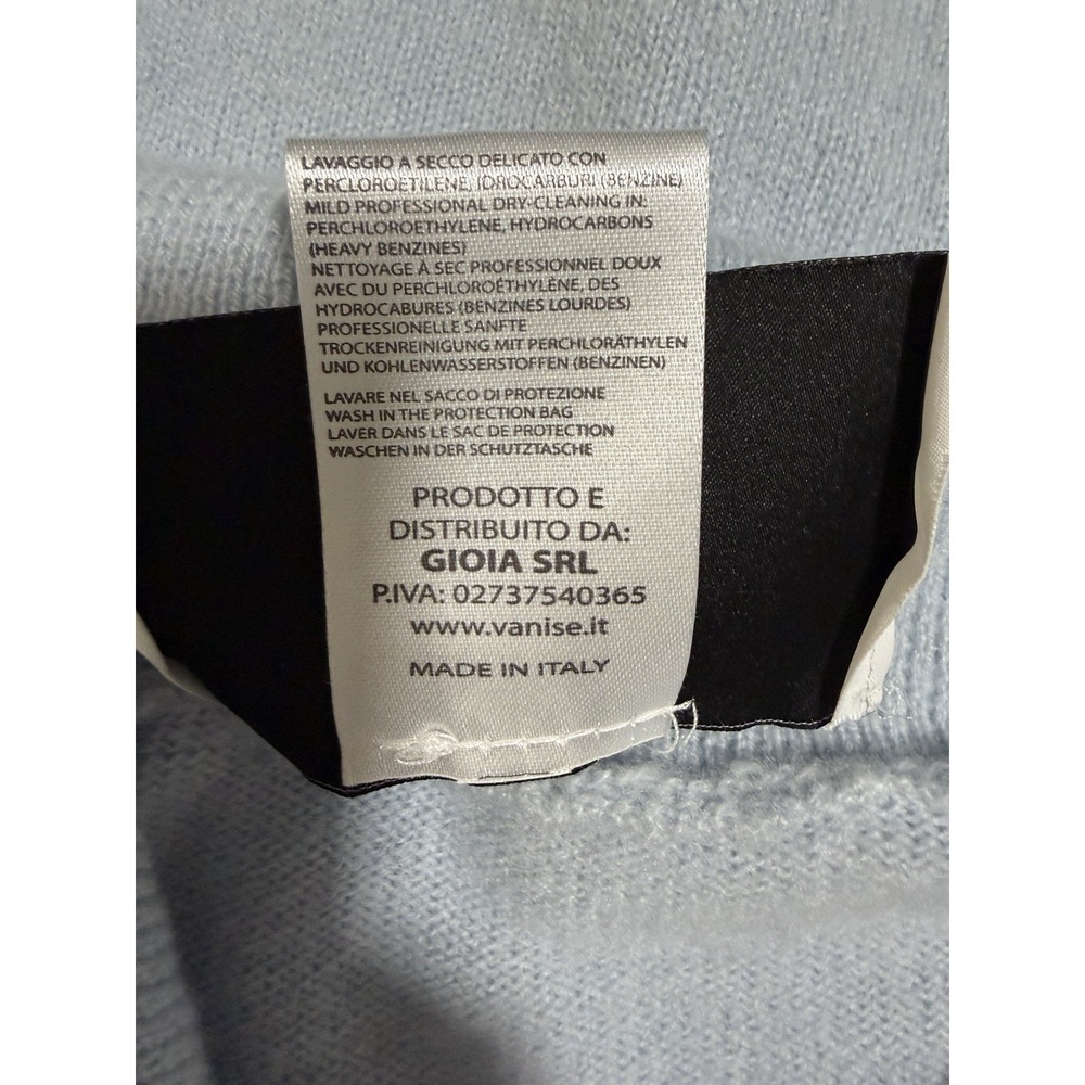 Vanisè Polo Collared Cashmere Sweater Baby Blue Women's Size Medium (44 IT) - Picture 11 of 12